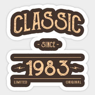 Classic Vintage 1983 Birthday Gift Sticker